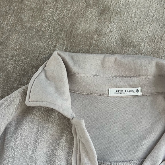 12th Tribe Tan Fleece Shirt Jacket - Picture 5 of 5